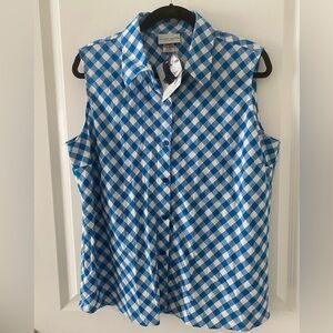 Women’s NOS Jaclyn Smith Classic XL Sleeveless Button Up Shirt With Tags